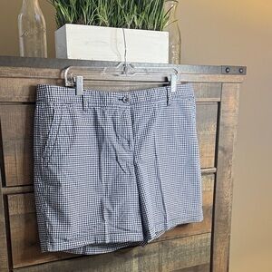 Talbots Navy and White Gingham Flat Front Women’s Shorts